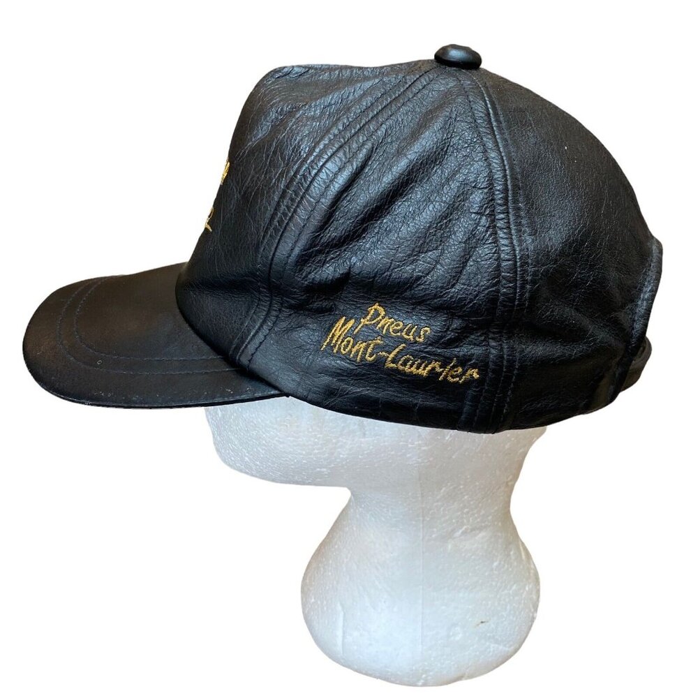 Vtg Good Year Racing Hat Cap LEATHER Embroidered Adjustable One Size RARE - Picture 4 of 10